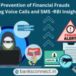 "Prevention of Financial Frauds Using Voice Calls and SMS - RBI Insights. A graphic featuring the RBI logo, fraud alert warning signs, a masked hacker illustration, broken padlock, phishing scenarios, and secure login imagery."