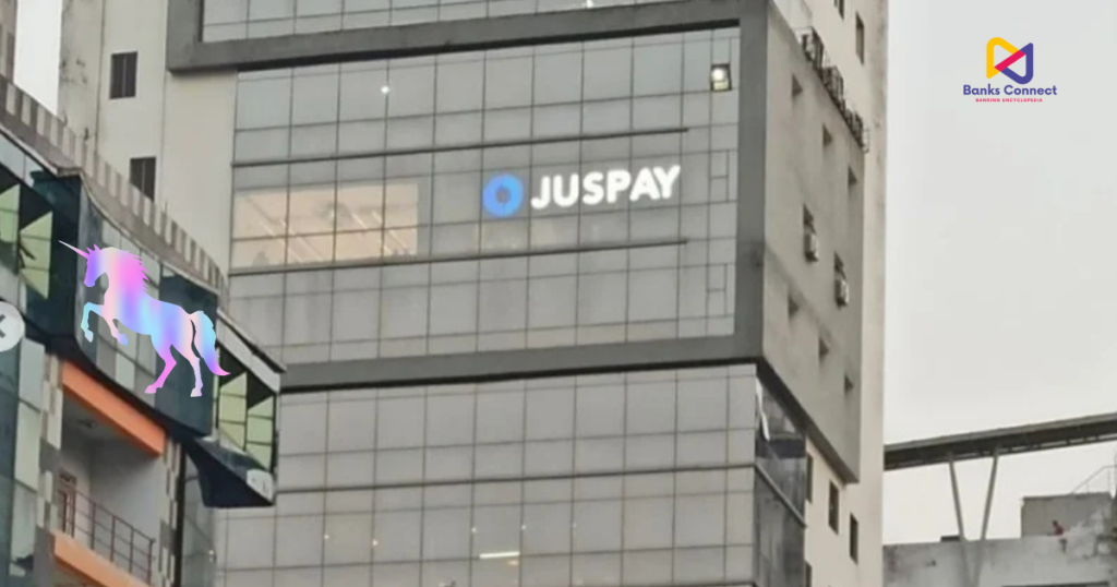 Juspay office building with unicorn graphic after becoming the first unicorn of 2026
