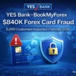YES Bank BookMyForex $840K forex card fraud impacting 5000 customers February 2026